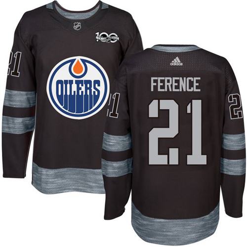 Adidas Oilers #21 Andrew Ference Black 1917-100th Anniversary Stitched NHL Jersey